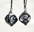 clear and black lampworked crystal shaped earrings