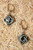 black and white lampworked crystal shaped earrings