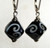black and white lampworked crystal shaped earrings