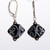 black and white lampworked crystal shaped earrings