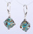 Aqua and amber lampworked crystal shaped earrings
