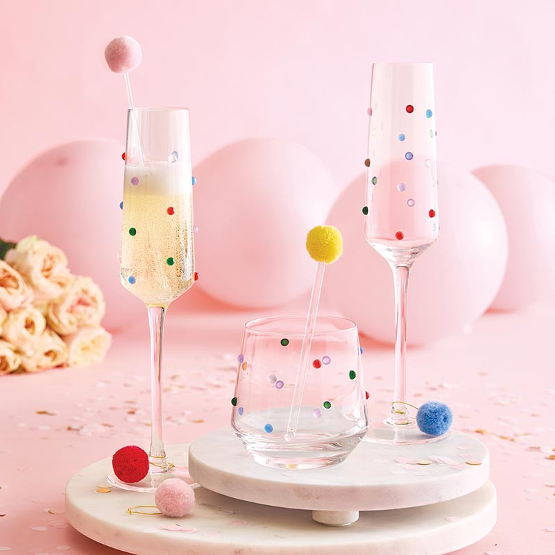 Beaded Wine Glass - Confetti - [Wholesale]Slant Collections