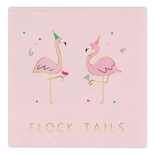 Foil Beverage Napkins - Flock Tails - 20ct