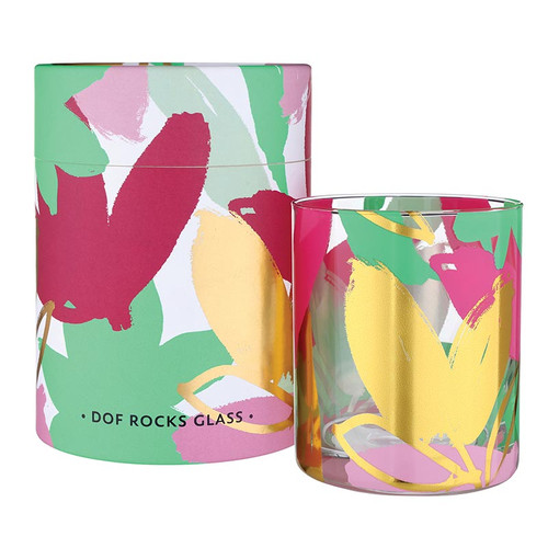 DOF Rocks Glass - Palm Beach Floral