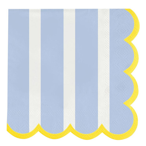 Wavy Scalloped Napkins - Blue Stripe - 20ct