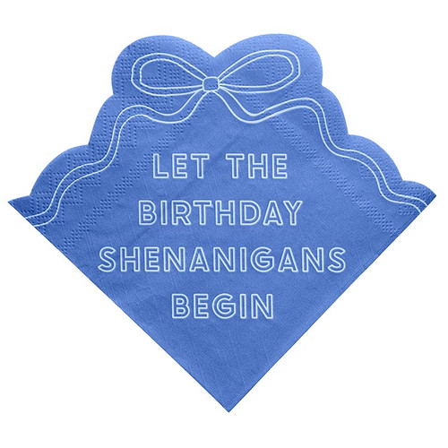 Shaped Napkins - Let The Birthday Shenanigans Begin - 20ct