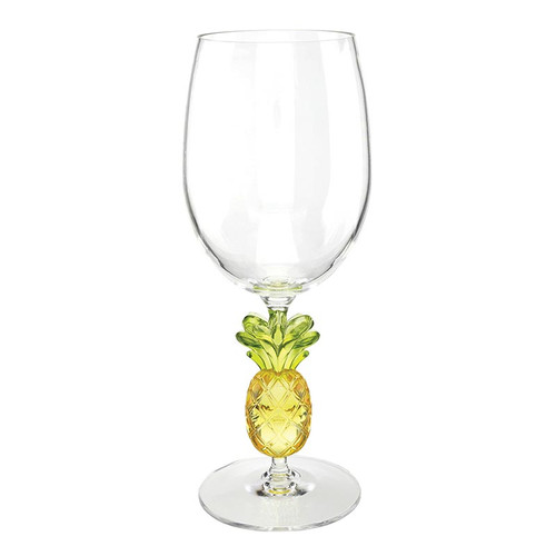 Acrylic Figurine Stem Wine Glass - Pineapple