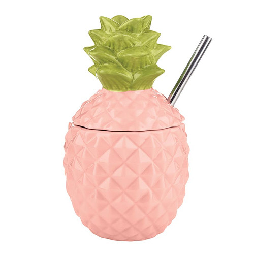 Ceramic Drink Cups - Pink Pineapple