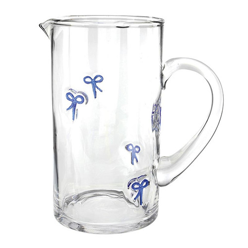 Icon Glass Pitcher - Blue Bow