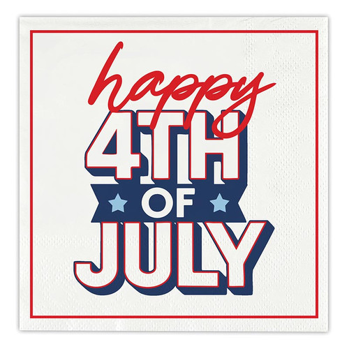 Beverage Napkins - Happy 4th of July - 20ct