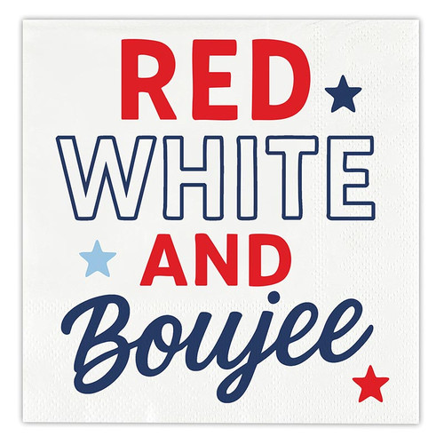 Beverage Napkins - Red White And Boujee - 20ct