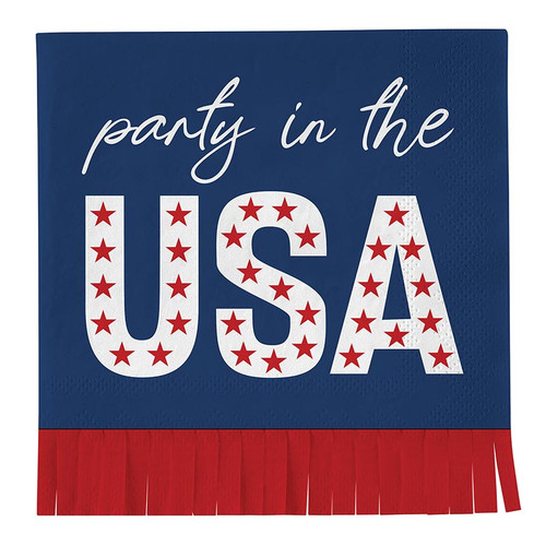 Fringe Beverage Napkins - Party In The USA - 20ct