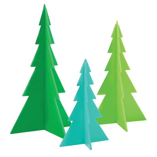 Acrylic Decoration - Trees 3 - Set of 3