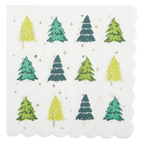 Beverage Napkins - Holiday Trees