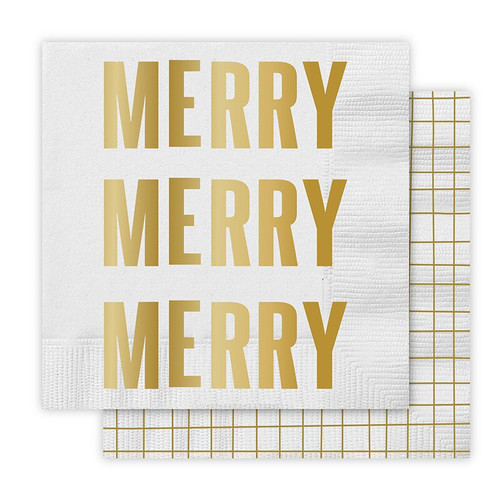 Beverage Napkins - Merry Merry Merry