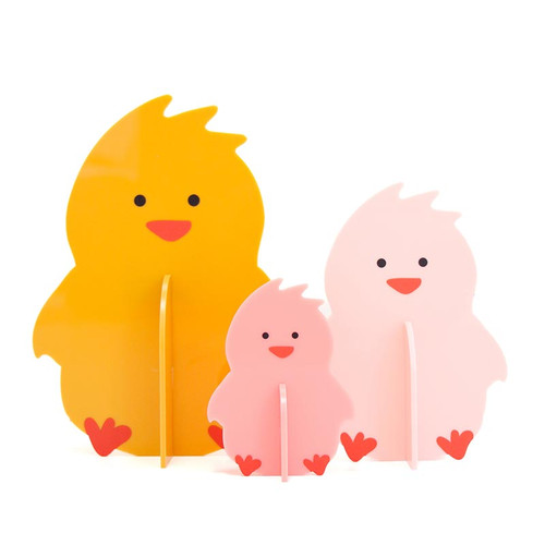 Acrylic Decoration - Chick - Set of 3