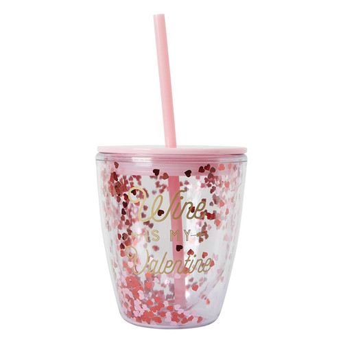 Double-Wall Wine Tumbler - Wine is My Valentine