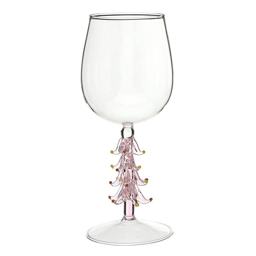 Tree Stem Wine Glass - Pink