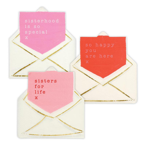 Foil Shaped Napkins - Set of 3 Envelopes  - 24ct