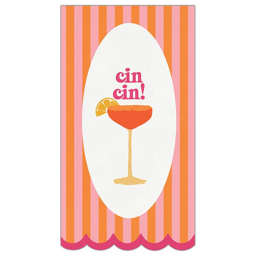 Scalloped Guest Napkins - Cin Cin! - 20ct