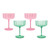 Mahjong Plastic Coupe Glasses - Set of 4