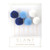 Pom Pom Cake Topper - Blue Coastal