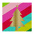 Beverage Napkins - Gold Christmas Tree