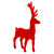 11.5" Standing Flocked Deer - Red