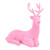 11.75" Sitting Flocked Deer - Pink