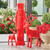 18" Standing Flocked Deer - Red