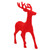 18" Standing Flocked Deer - Red