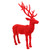 30" Standing Flocked Deer - Red