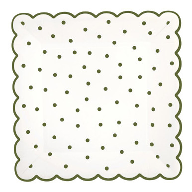 Scalloped Paper Plates - Green Dot - 8ct - [Wholesale]Slant Collections