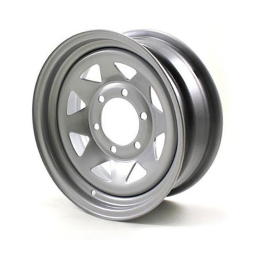 Dexstar 15X6 6-Lug on 5.5" Silver Spoke Trailer Wheel