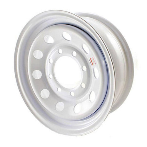 Dexstar 16x6 8-Lug on 6.5" White Mod Trailer Wheel W/O Pinstripe - +0.50in Offset