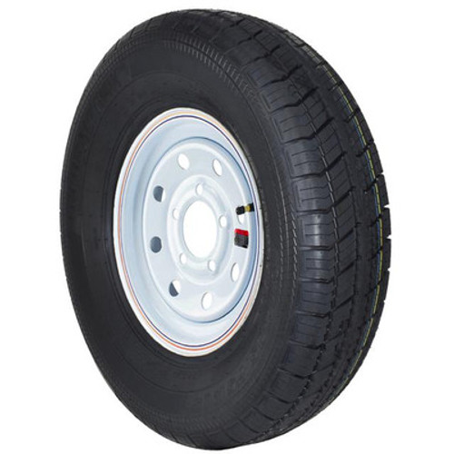 GlobalTrax ST205/75R15 GlobalTrax Trailer Tire LRD on 5 Bolt White Mod Wheel
