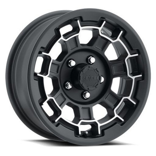 Sendel 15X6 5-Lug on 5" Aluminum T18 - Matte Black Machined Lip - T18-56550MBML