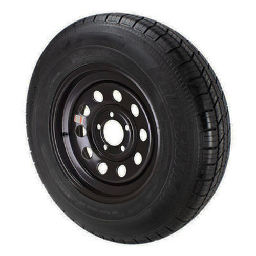 ST225/75R15 GlobalTrax Trailer Tire LRE on 5 Bolt Black Mod Wheel