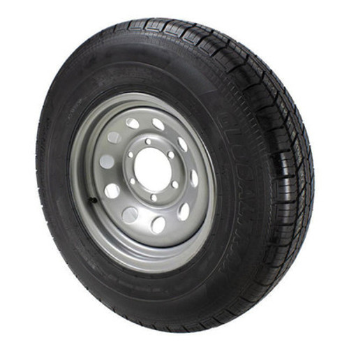 ST225/75R15 GlobalTrax Trailer Tire LRE on 6 Bolt Silver Mod Wheel (DEX)