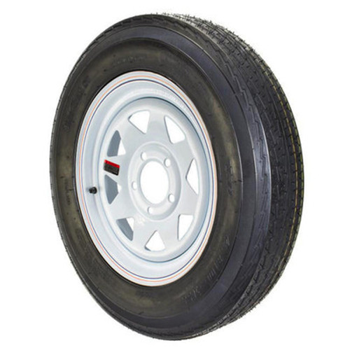 4.80X12 GlobalTrax Trailer Tire Load Range C on 5 Bolt White Spoke Wheel