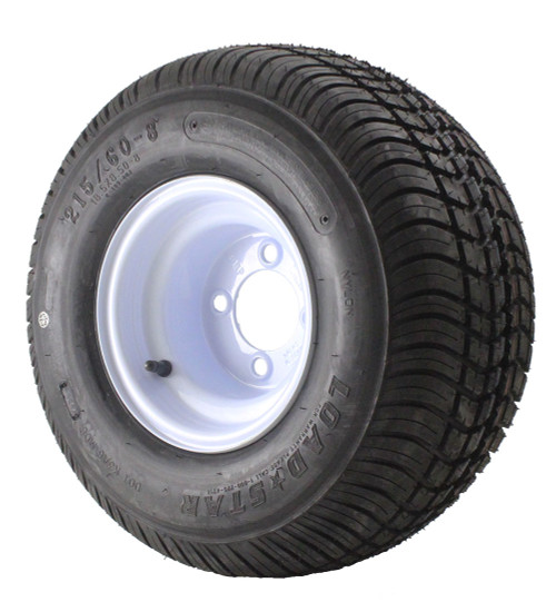 18.5X8.5-8 Loadstar Trailer Tire LRC on 4 Bolt White Wheel