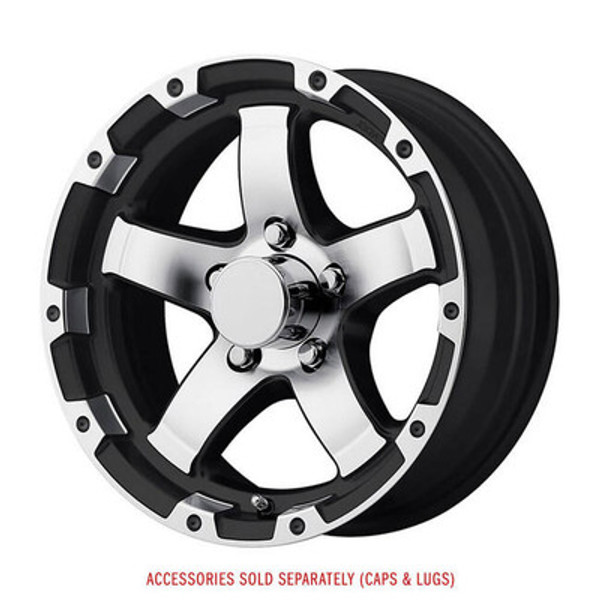 Sendel 13X5 5-Lug on 4.5" Aluminum T08 Trailer Wheel Black Inlay - T08-35545BMLS