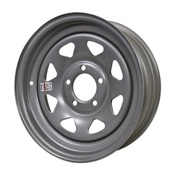 15X5 5-Lug on 4.5" Silver Spoke Trailer Wheel