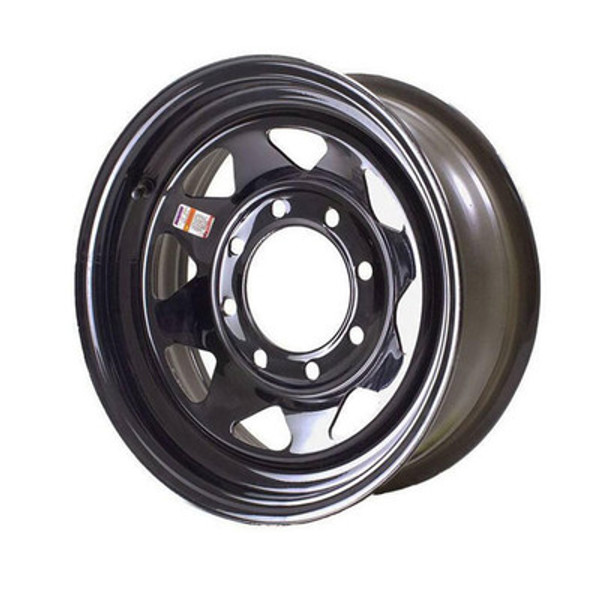 JG Wheels 16x6 8-Lug on 6.5" Black Spoke Trailer Wheel