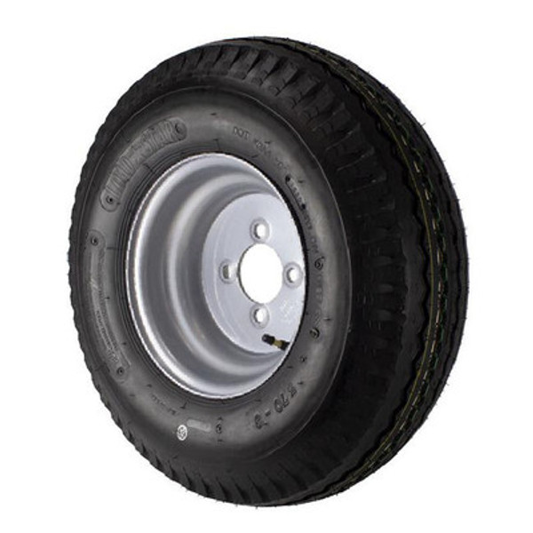 Kenda 5.70x8 Loadstar Trailer Tire LRD on 4 Bolt Silver Wheel