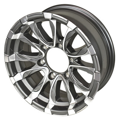 15x6 6-Lug on 5.5" RSR Aluminum Trailer Wheel - Silver Inlay