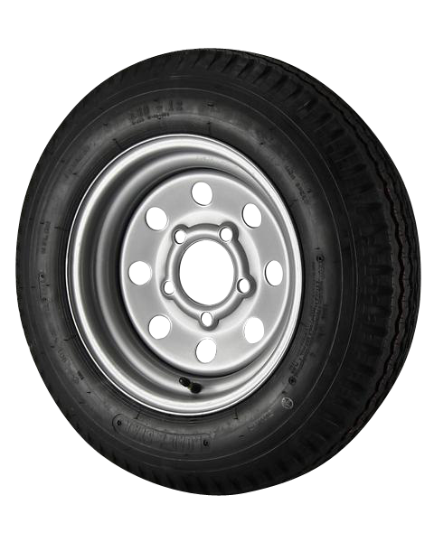 5.30X12 Loadstar Trailer Tire LRC on 5 Bolt Silver Mod Wheel