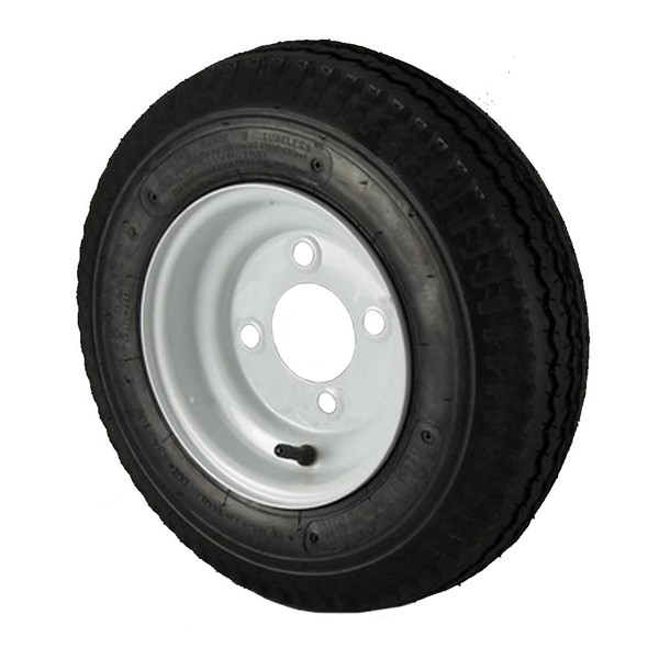 4.80X8 Loadstar Trailer Tire LRB on 4 Bolt White Wheel