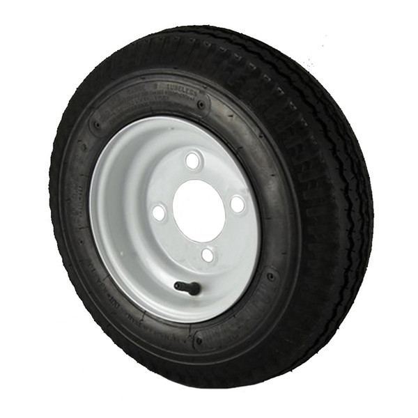 4.80X8 Loadstar Trailer Tire LRC on 4 Bolt White Wheel