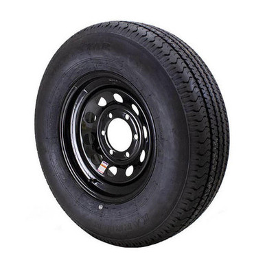 ST225/75R15 Loadstar Trailer Tire LRE on 6 Bolt Black Mod Wheel